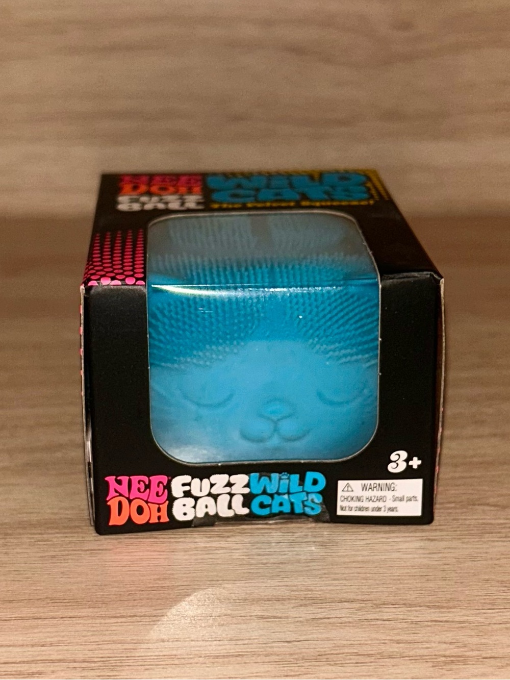 NEEDOH Wild Cat FuzzBall - Blue Peace Sign Kitty Squish Toy